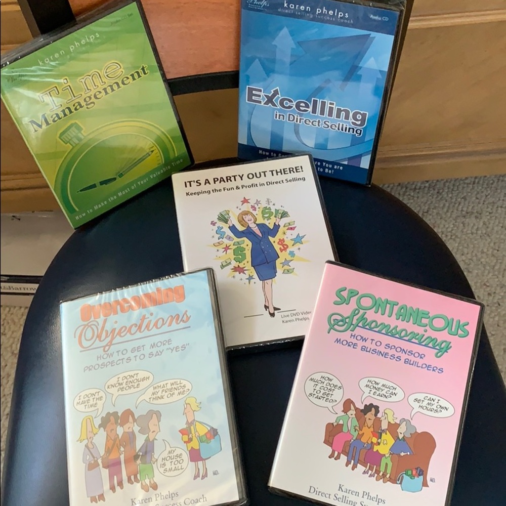 Karen Phelps 5 selling audio & video DVD's nwt